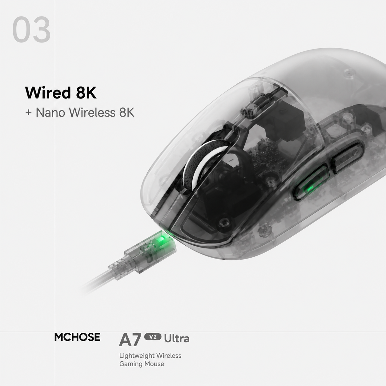 MCHOSE A7 V2 Ultra Lightweight All-round Wireless Gaming Mouse